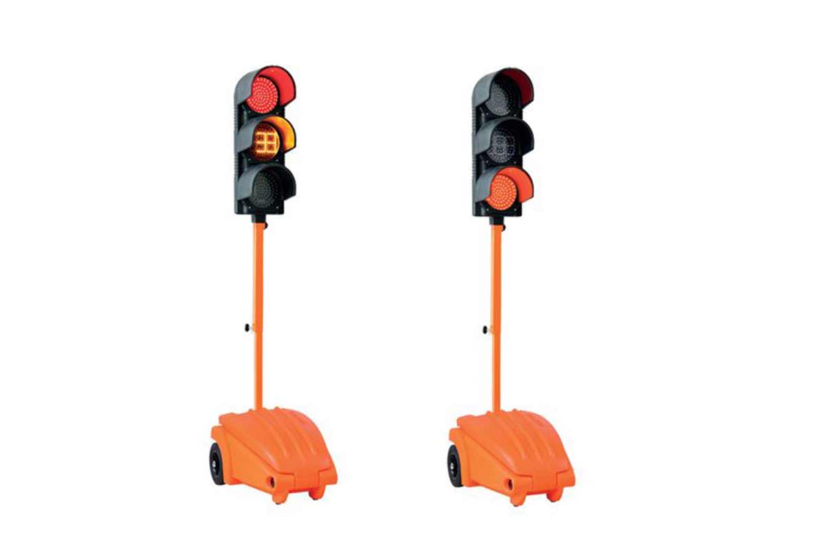 FEUX TRICOLORES DE CHANTIER AVEC DECOMPTE DE TEMPS